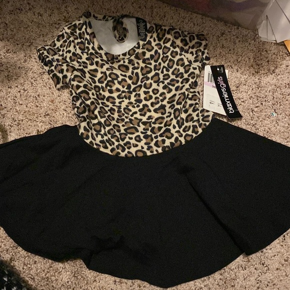 Bloomies girls extra soft top of dress size 9 months leopard top with solid blk - Picture 1 of 4